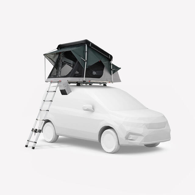 Quechua x NaïtUp Fresh & Black two-person hardtop roof tent