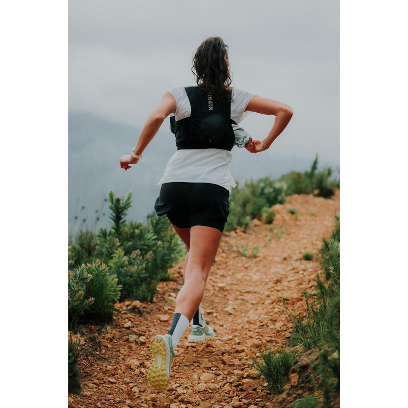 Chaussures de Trail Running pour femme, Kiprun MT Cushion 2 Vert Jaune