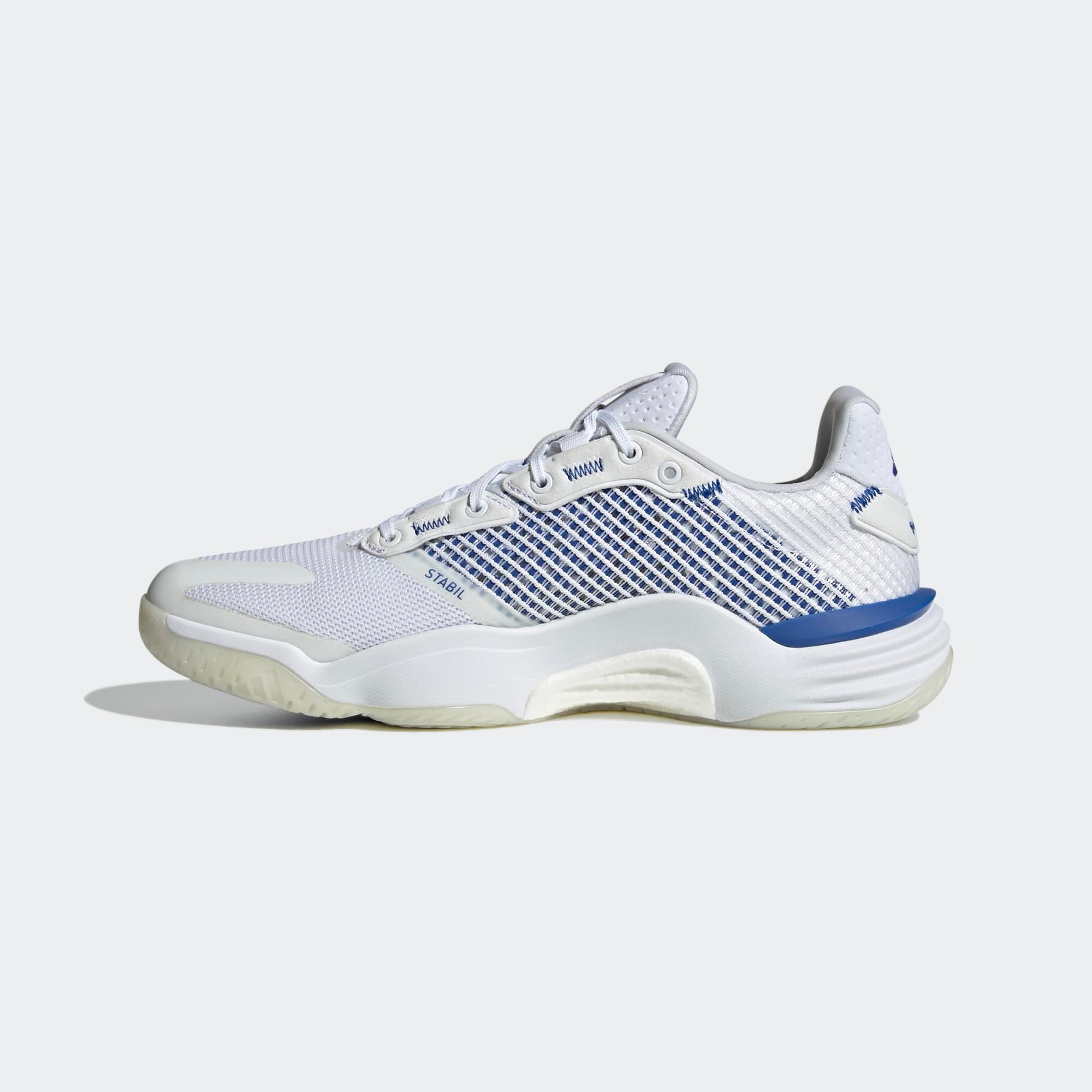 Damen/Herren Handballschuhe - ADIDAS Stabil 16 weiß/blau 9/9