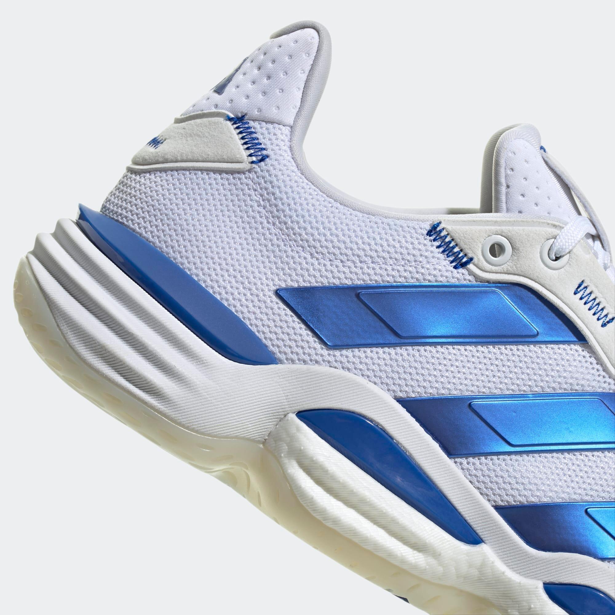Damen/Herren Handballschuhe - ADIDAS Stabil 16 weiß/blau 8/9