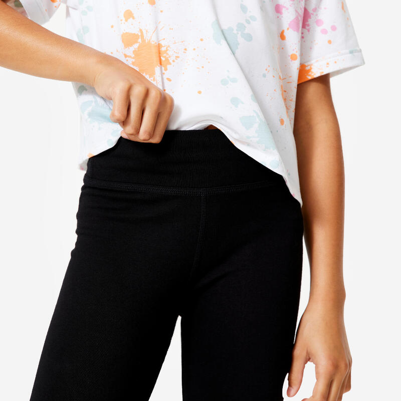 Meisjeslegging voor moderne dans hoge taille diepzwart/diepwit