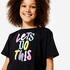 Girl's Modern Dance/Jazz Crop Top - Graphite Black/Begonia Pink