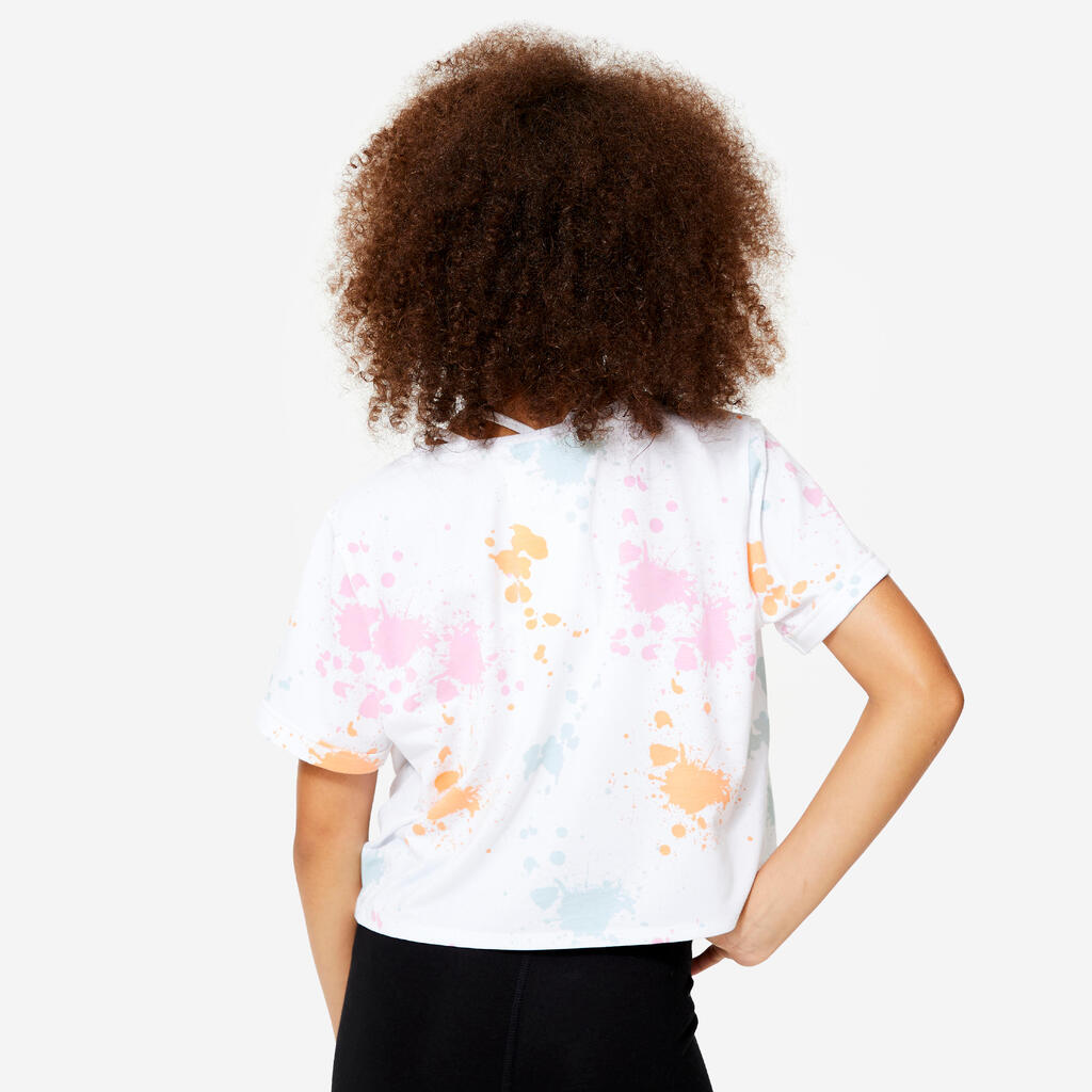 Dance-Shirt Mädchen Modern Jazz Dance Crop Top - graphit/rosa