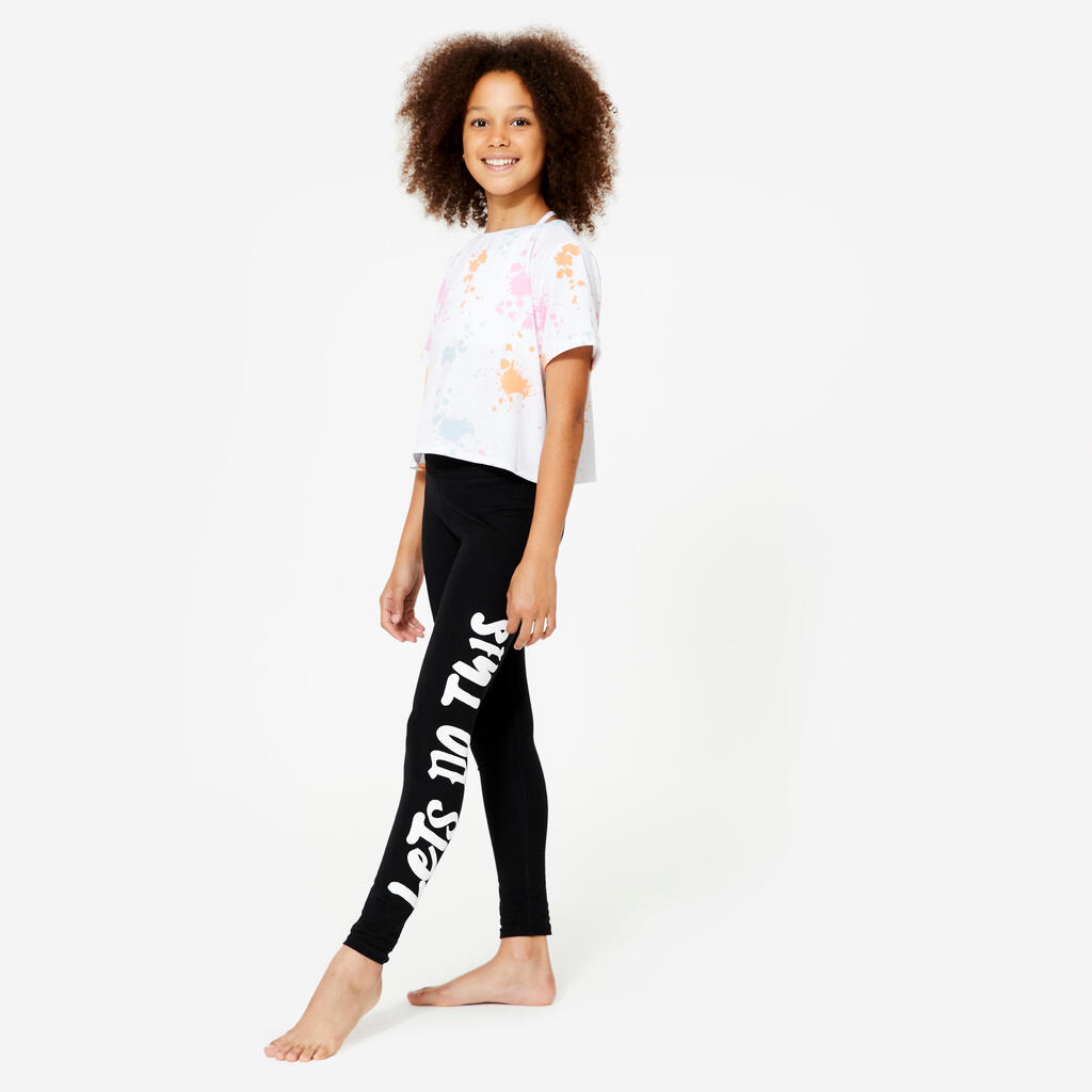 Dance-Shirt Mädchen Modern Jazz Dance Crop Top - graphit/rosa