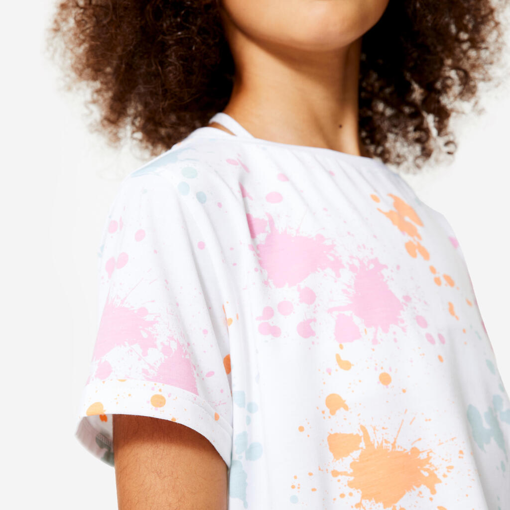 Dance-Shirt Mädchen Modern Jazz Dance Crop Top - graphit/rosa