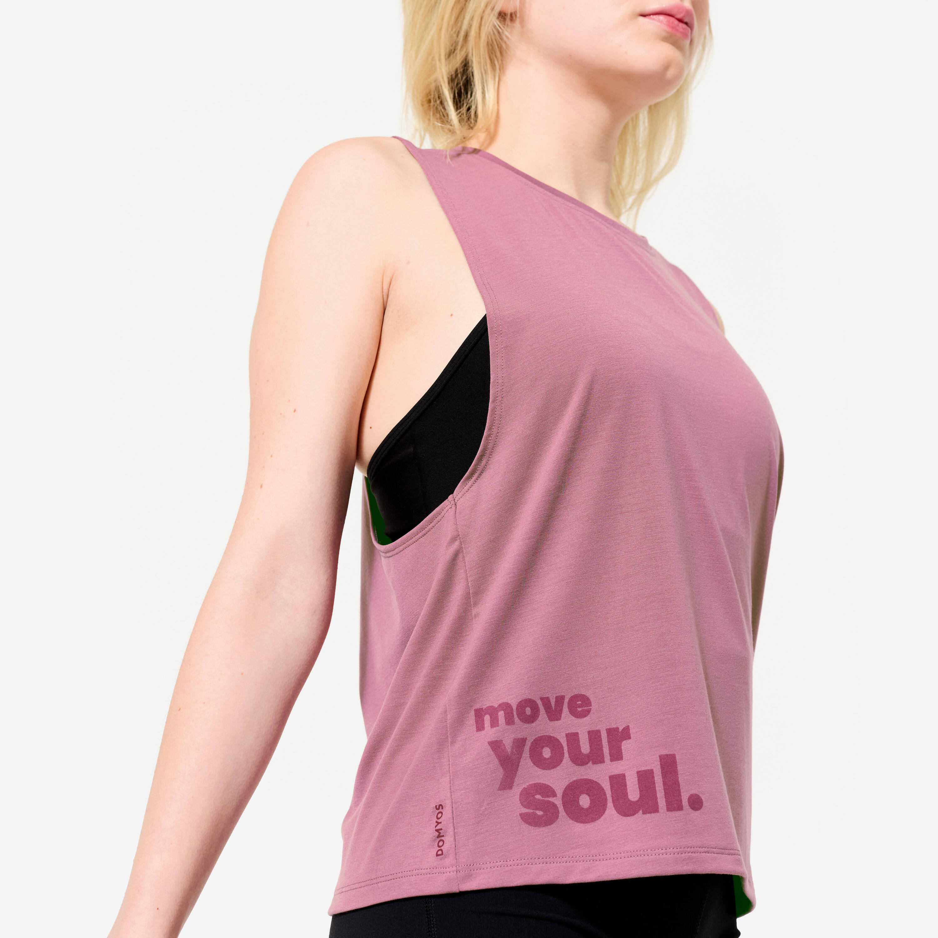 Women's Wide Armhole Cropped Modern Jazz Tank Top - Purple -  1