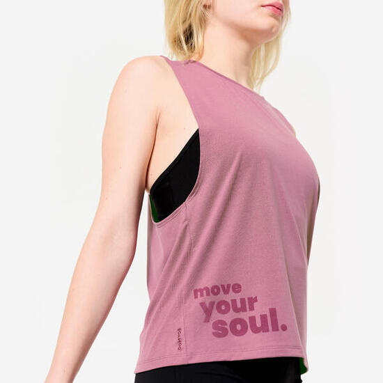 Canotta bianca donna danza moderna fluida traspirante