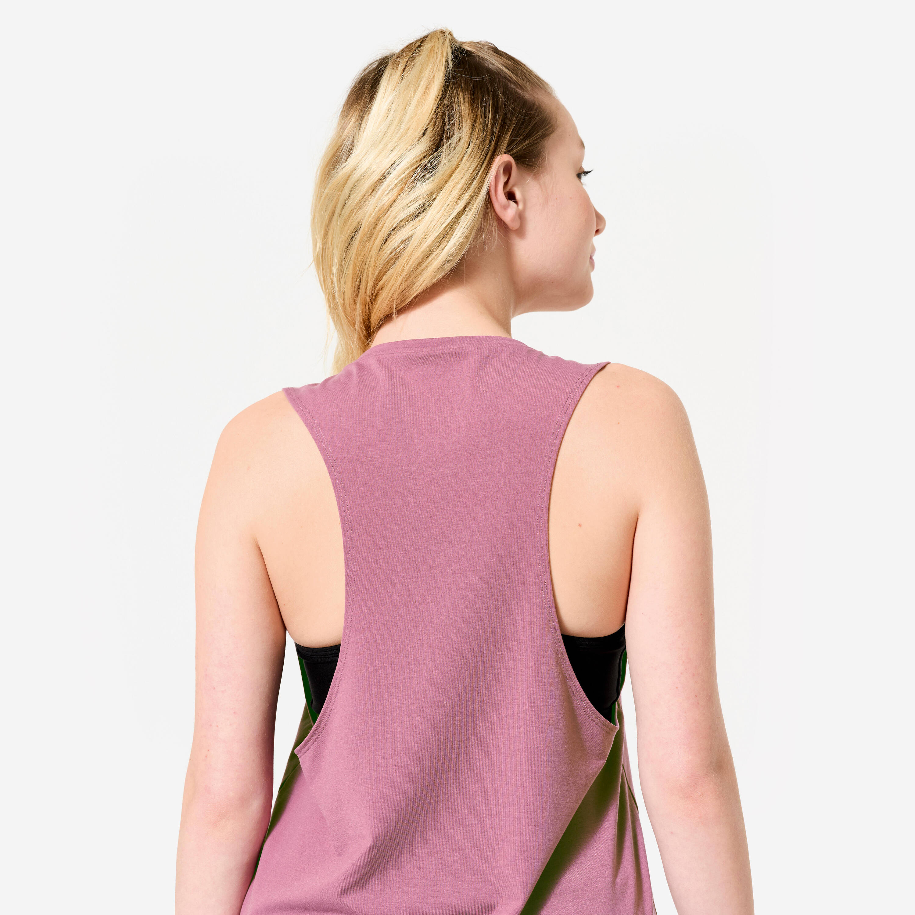 Women's Wide Armhole Cropped Modern Jazz Tank Top - Purple -  4