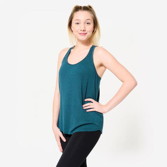 Débardeur danse moderne fluide femme, bleu canard