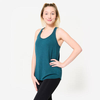 Soepele danstop voor moderne dans voor dames groenblauw