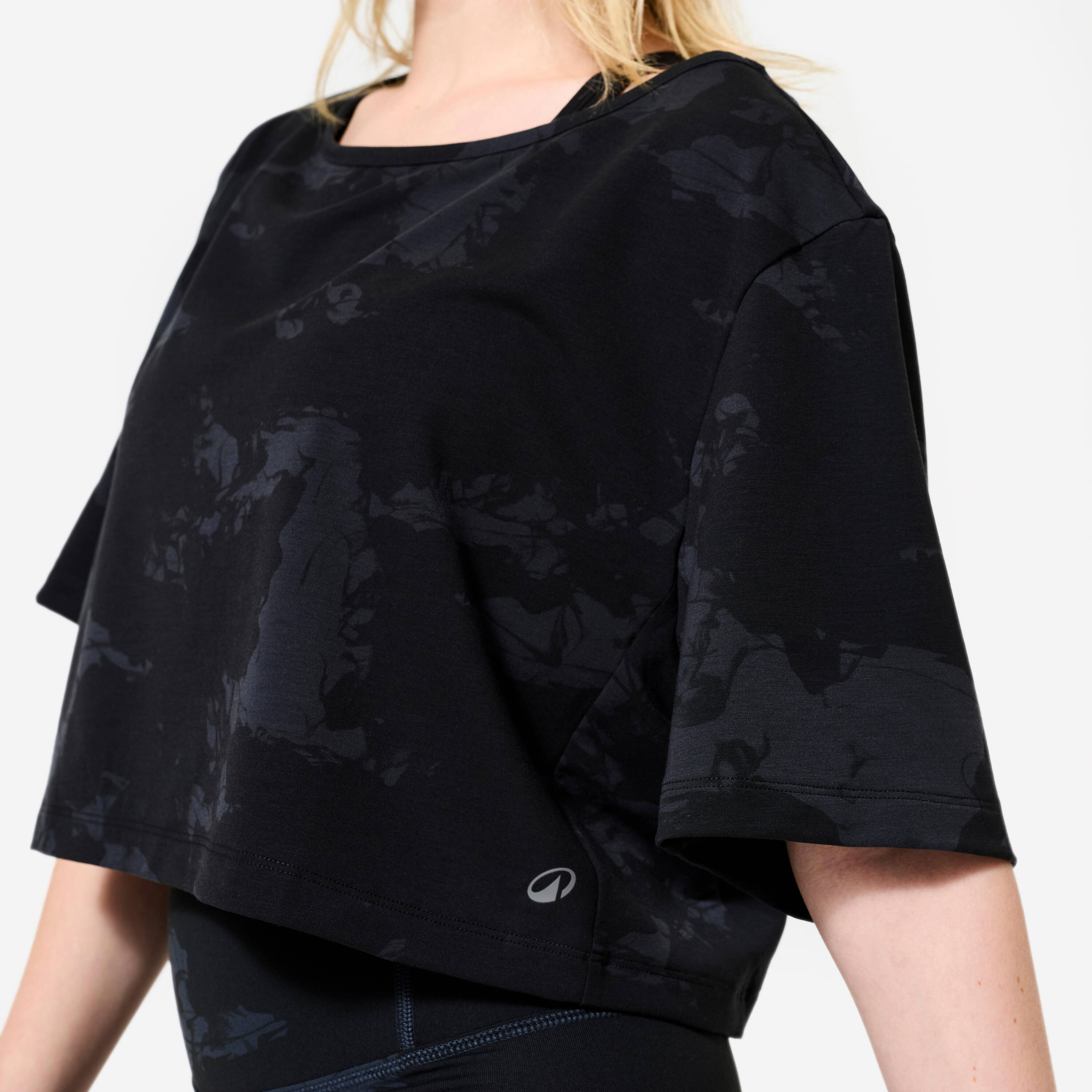 Women's Cropped Modern Jazz T-Shirt - Graphite Black/Graphite Grey -  3