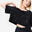 T-shirt danse modern jazz crop femme, noir graphite et gris graphite
