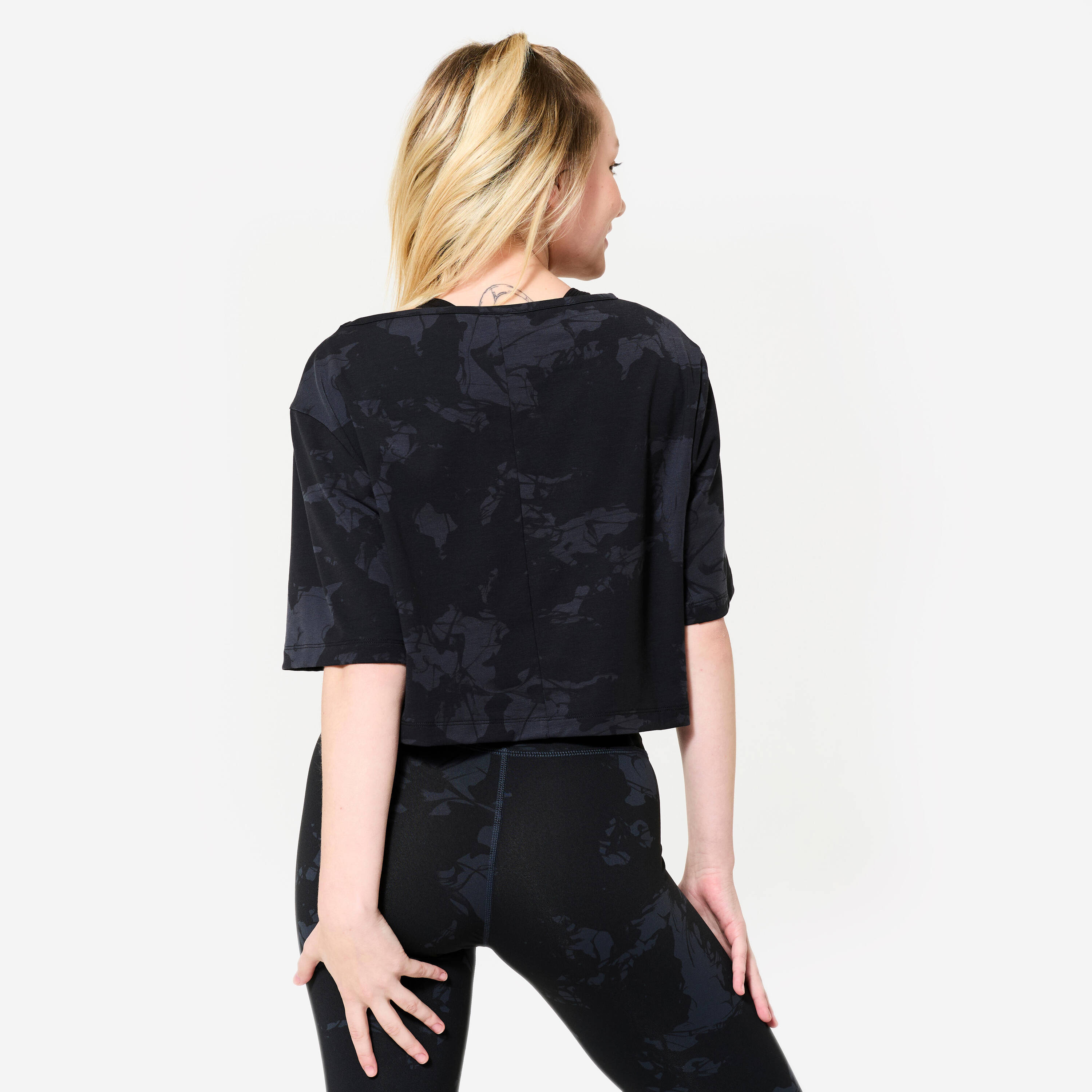 Women's Cropped Modern Jazz T-Shirt - Graphite Black/Graphite Grey -  4