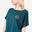 T-shirt Fluida de Dança Moderna/Jazz Costas em V Mulher Azul