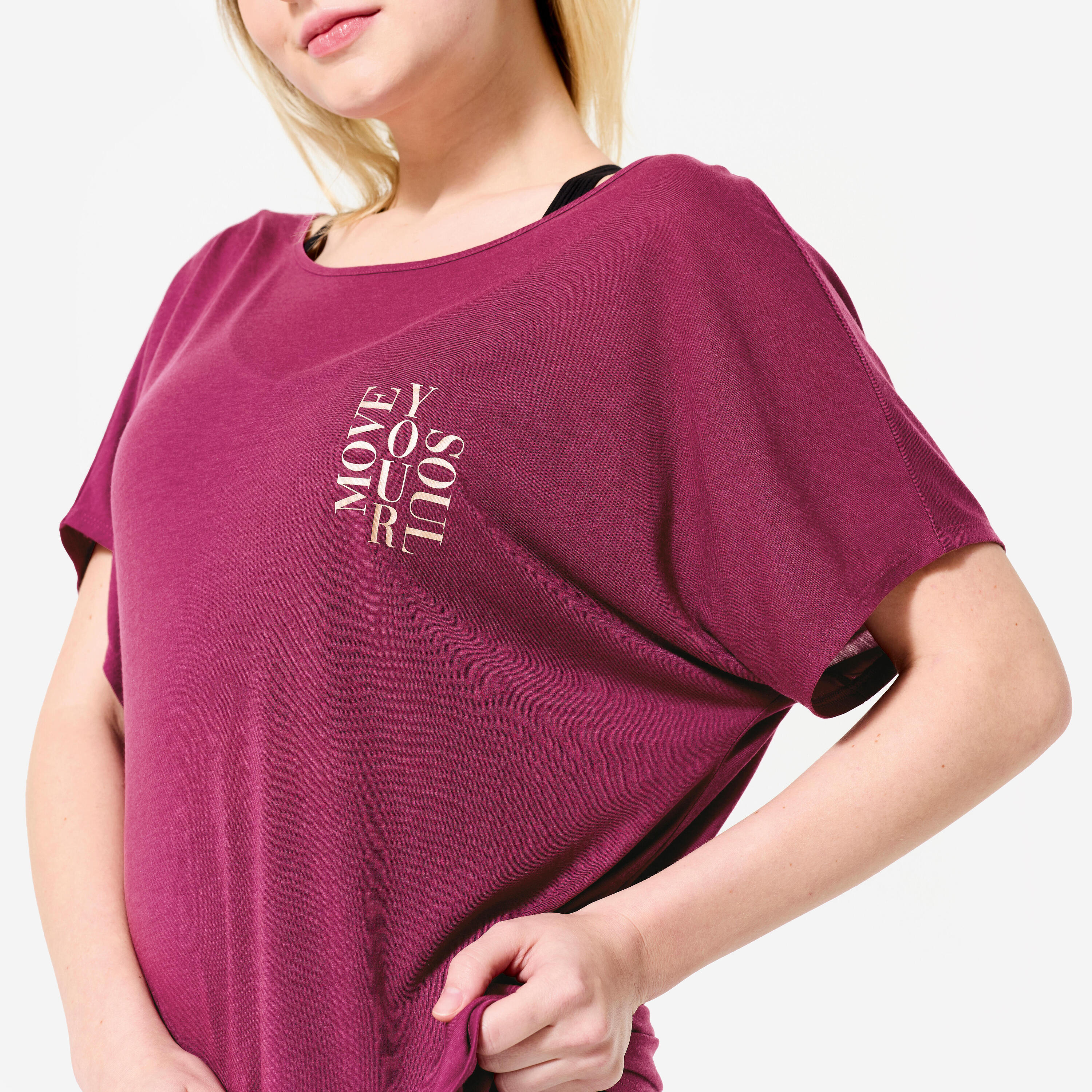 STAREVER Camiseta Danza Moderna Mujer Violeta Manga Corta Holgada