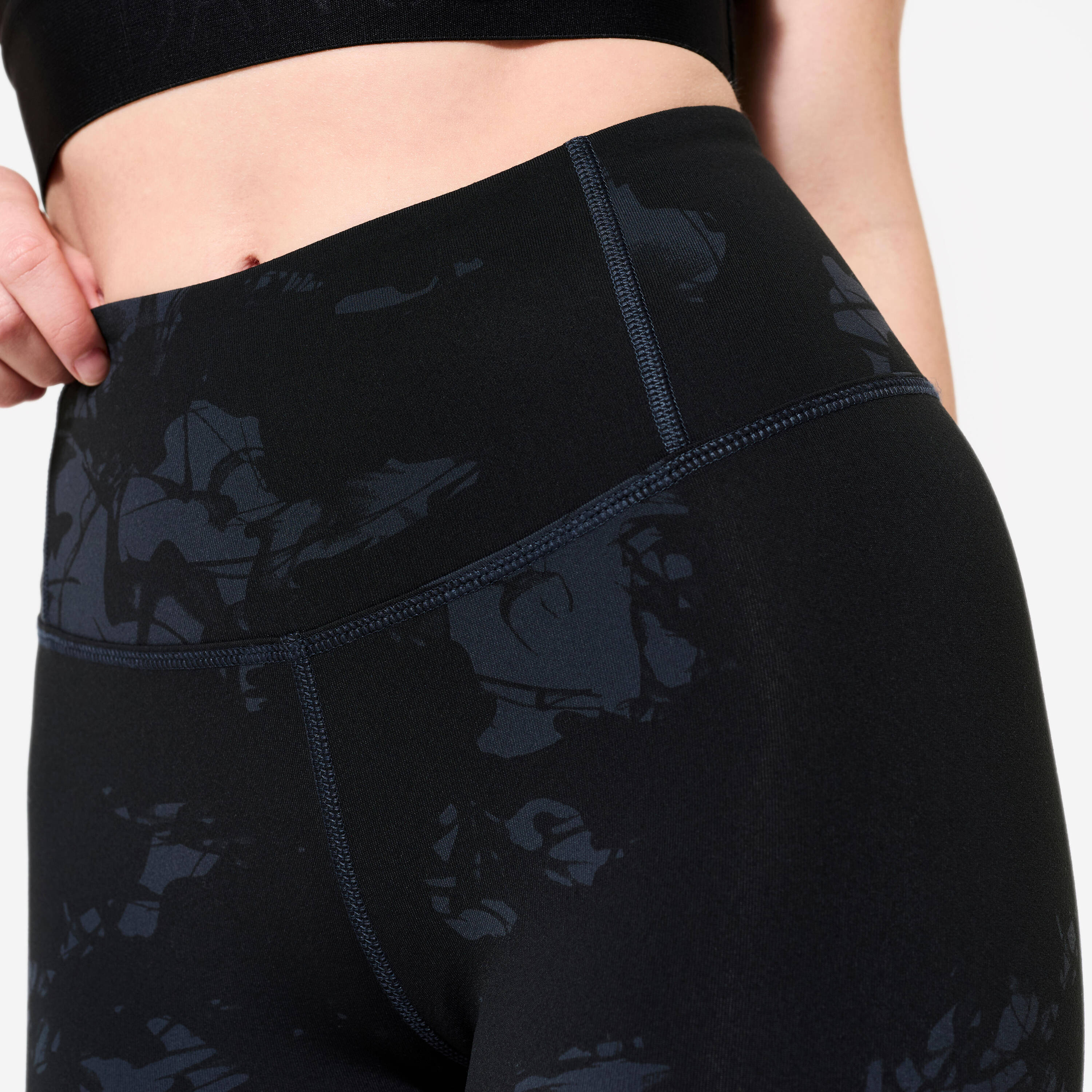 Women's Modern Dance High-Waisted Flat Waistband Leggings - Black -  4