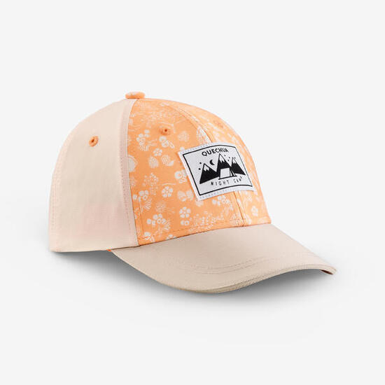 Casquette de randonnée enfant, MH100 kid beige orange motif