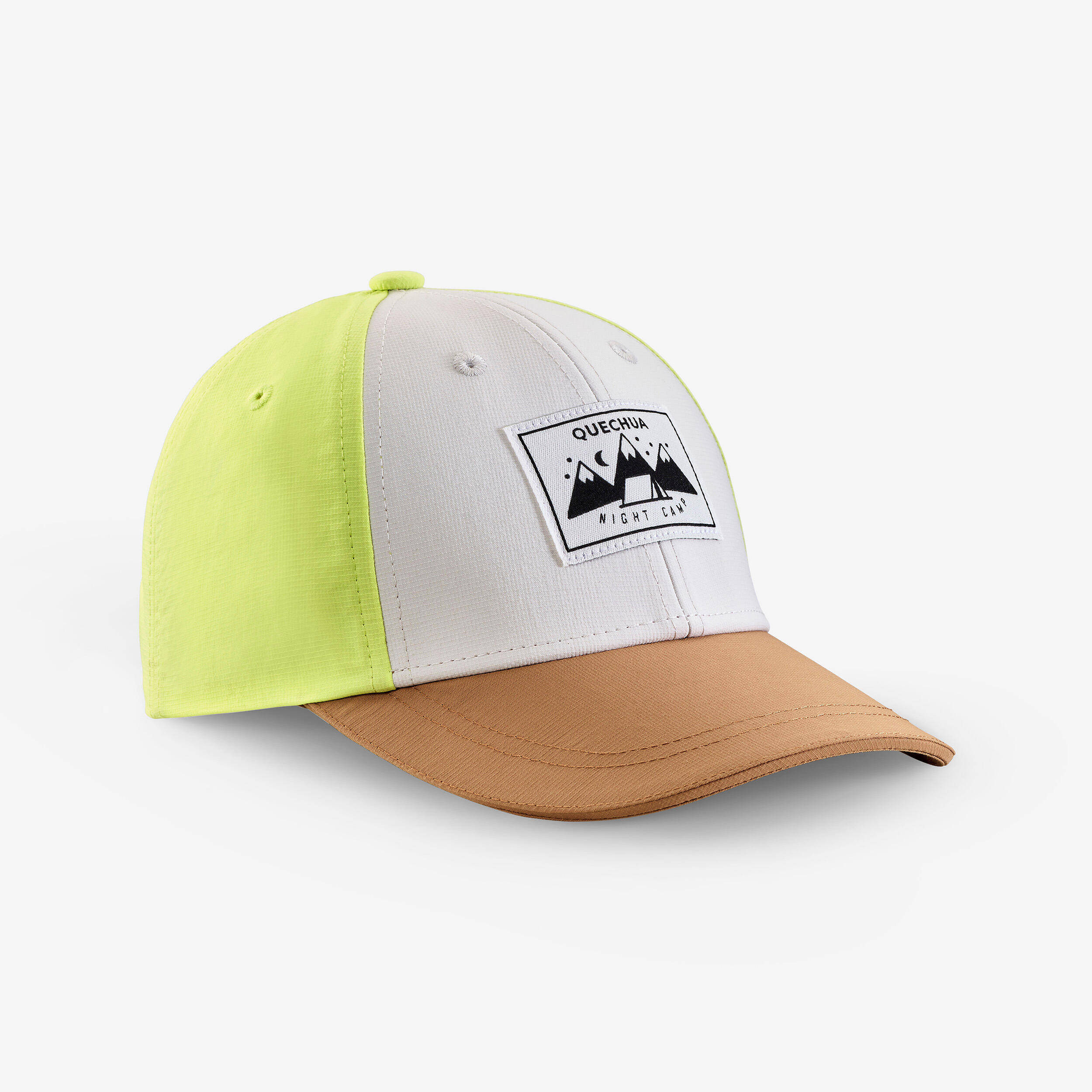 Kids’ hiking cap, MH100 - Beige, Yellow