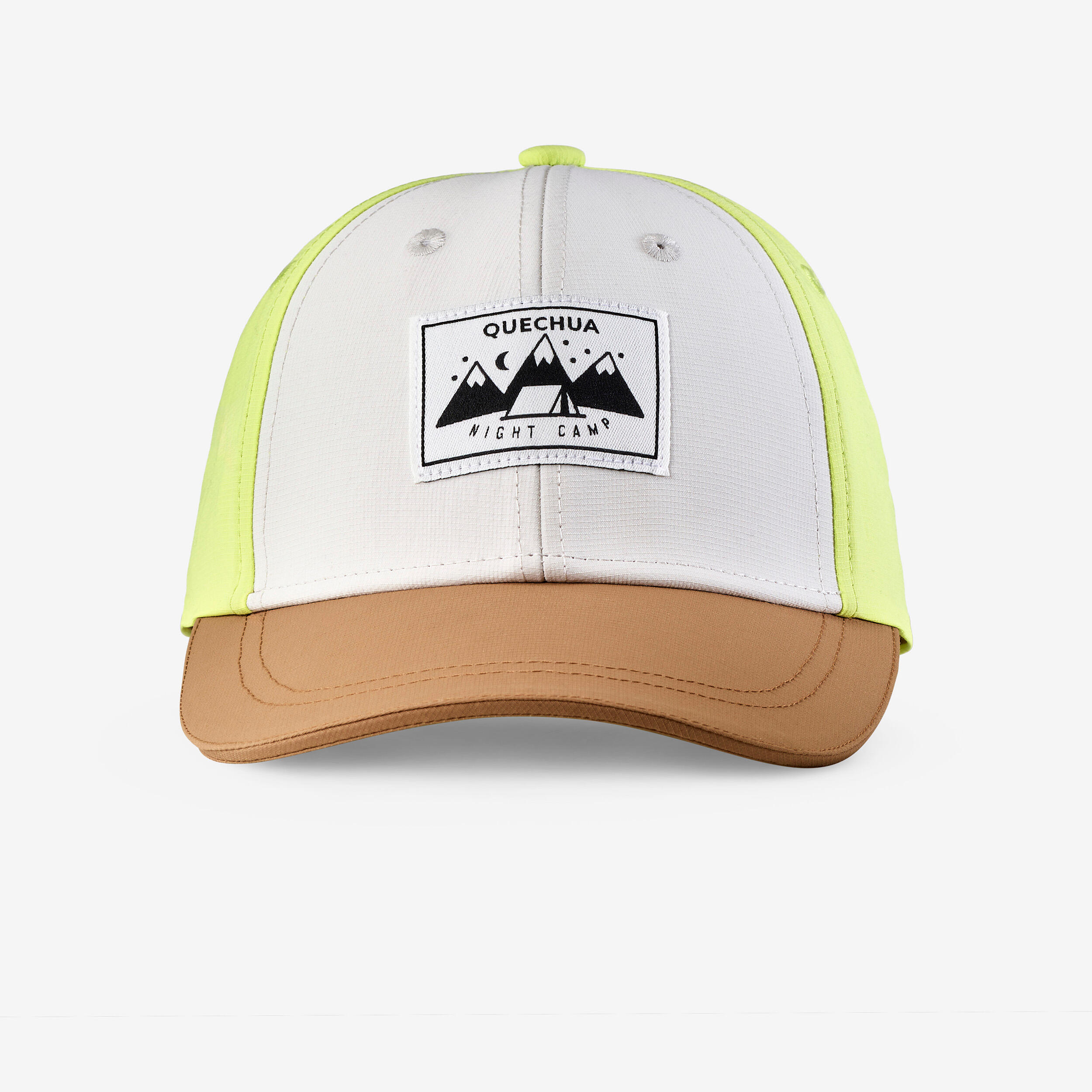 Kids’ hiking cap, MH100 - Beige, Yellow