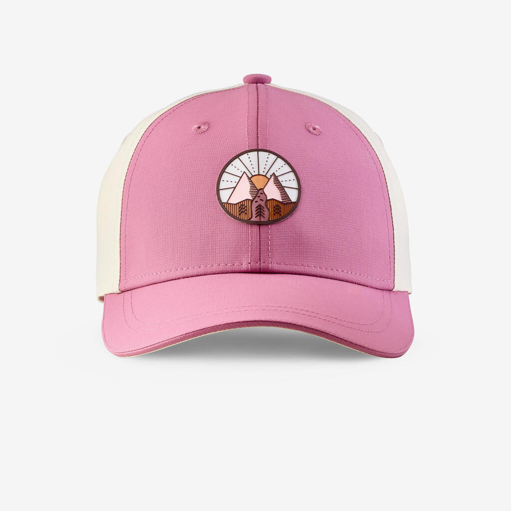 Gorra de senderismo rosa con beige para niños de 7 a 15 años MH100