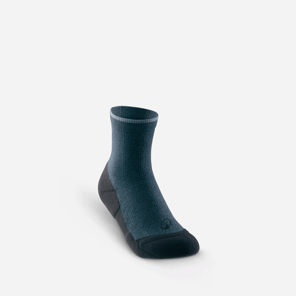 Chaussettes de randonnée enfant (lot 2 paires), HIKE100 gris