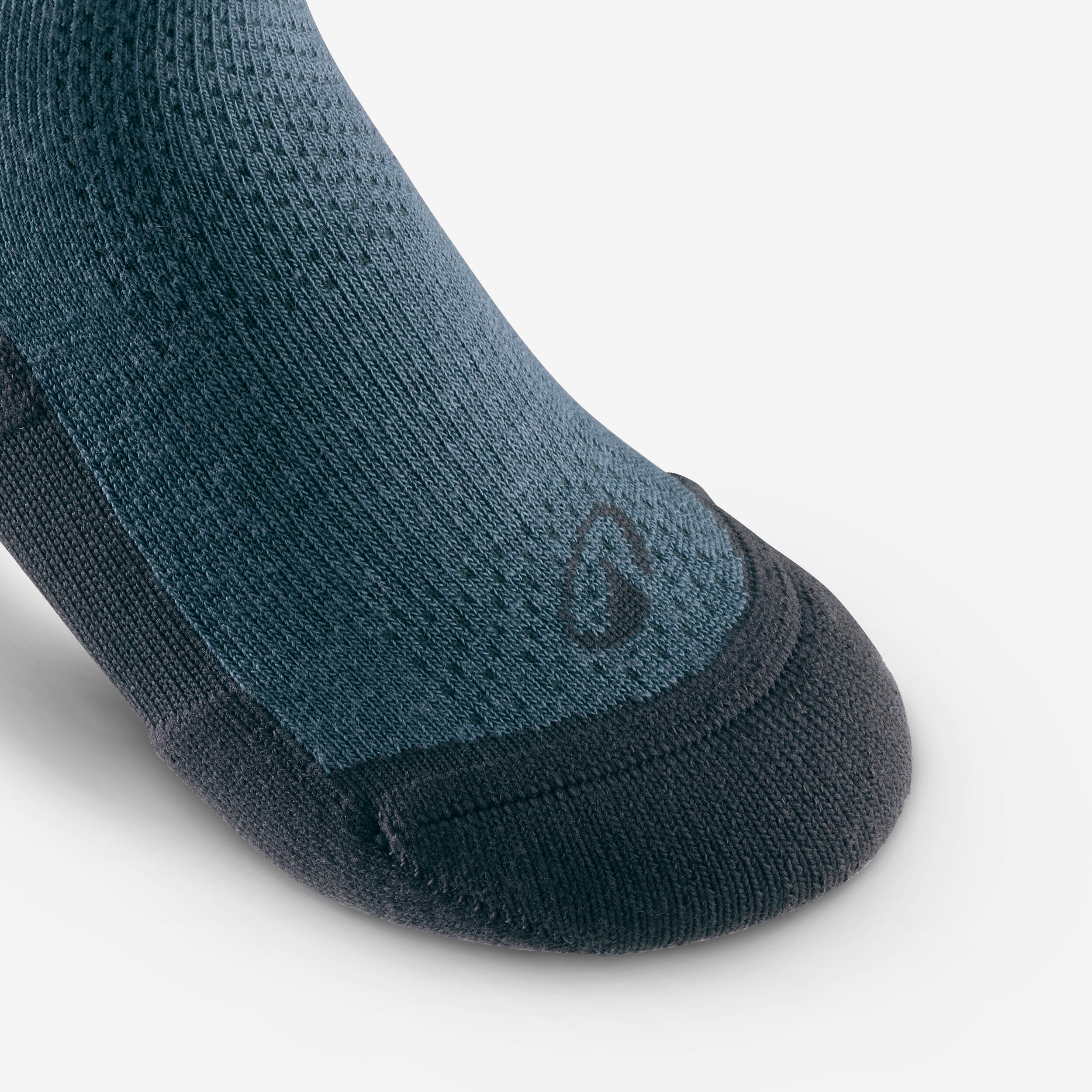 Kids’ Mid-leg Hiking Socks Hike 100 (2 Pairs) Size Jr 8 to Sr 6 - Grey