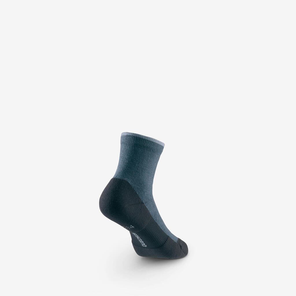 Chaussettes de randonnée enfant (lot 2 paires), HIKE100 gris