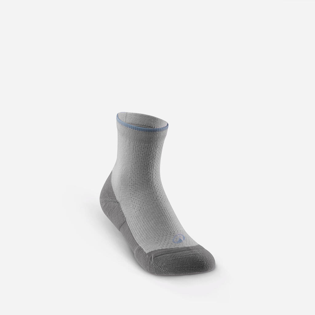 Chaussettes de randonnée enfant (lot 2 paires), HIKE100 gris