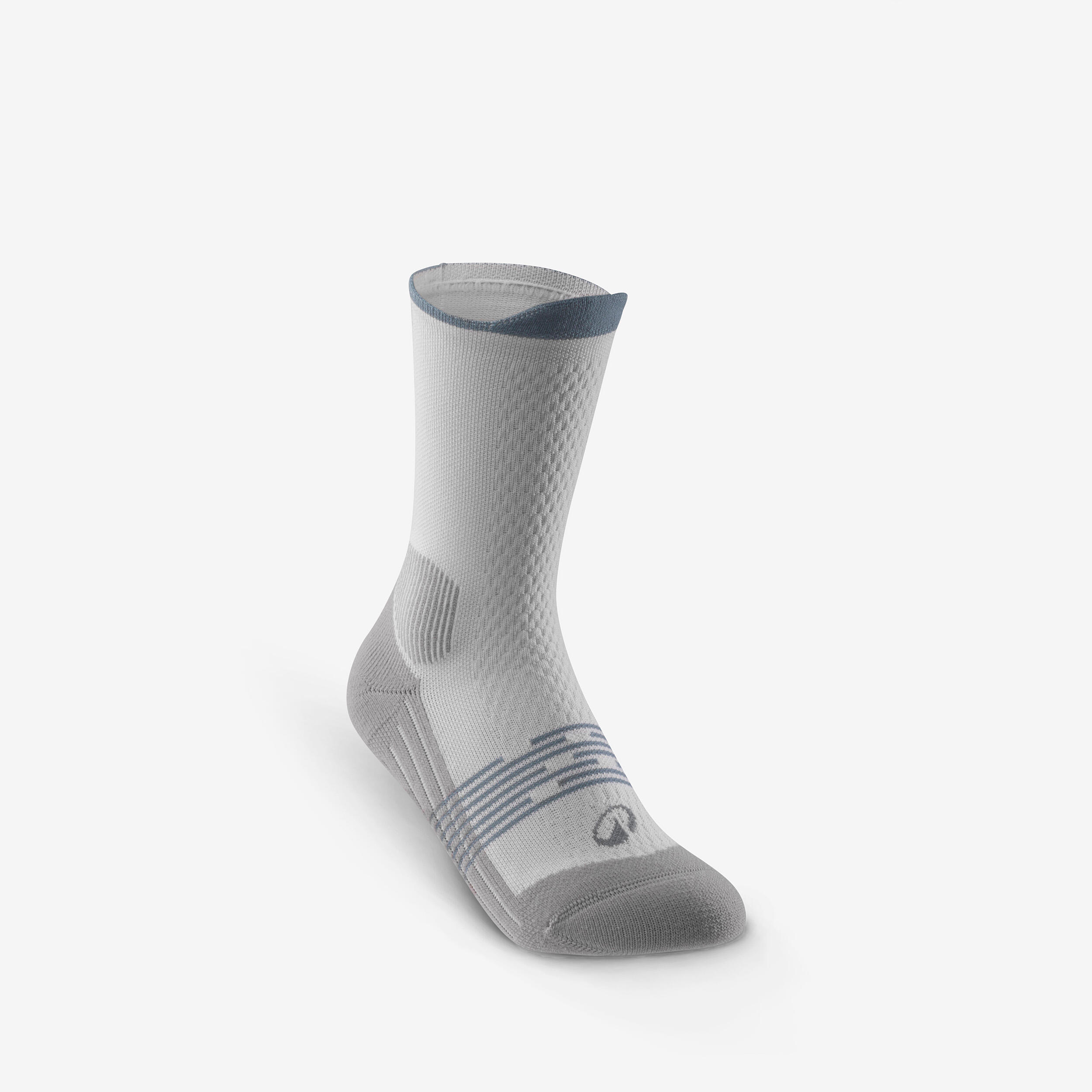 Kids’ High-leg Hiking Socks Hike 500 (2 Pairs) Size Jr 10.5 to Sr 6 - Blue