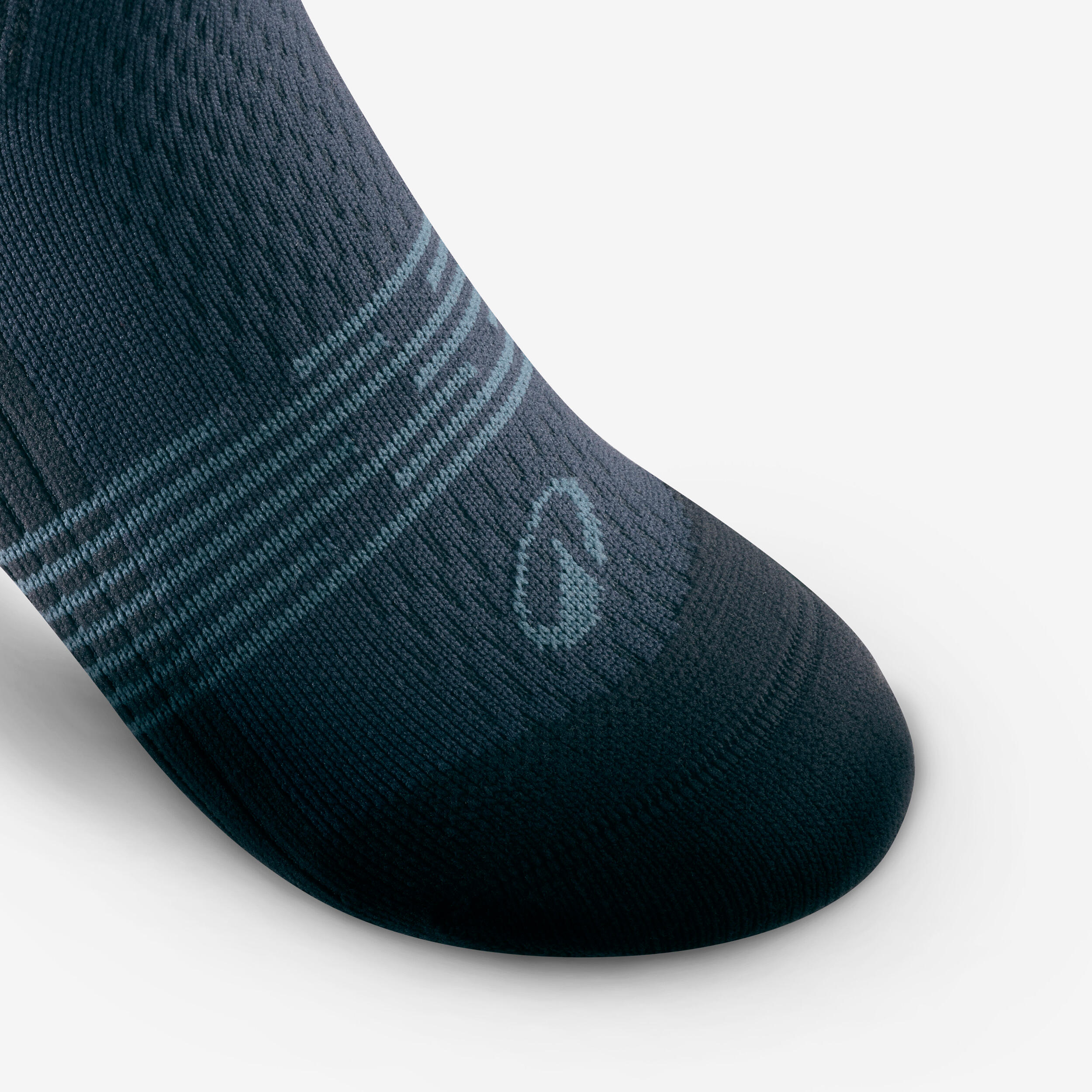 Kids’ High-leg Hiking Socks Hike 500 (2 Pairs) Size Jr 10.5 to Sr 6 - Blue