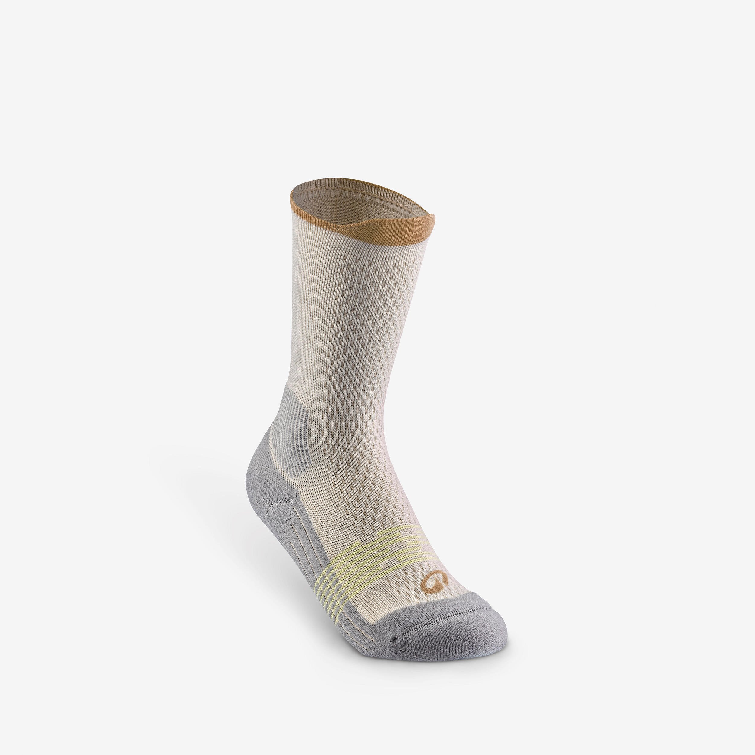 Kids’ High-leg Hiking Socks Hike 500 (2 Pairs) Size Jr 10 to Sr 6 - Green