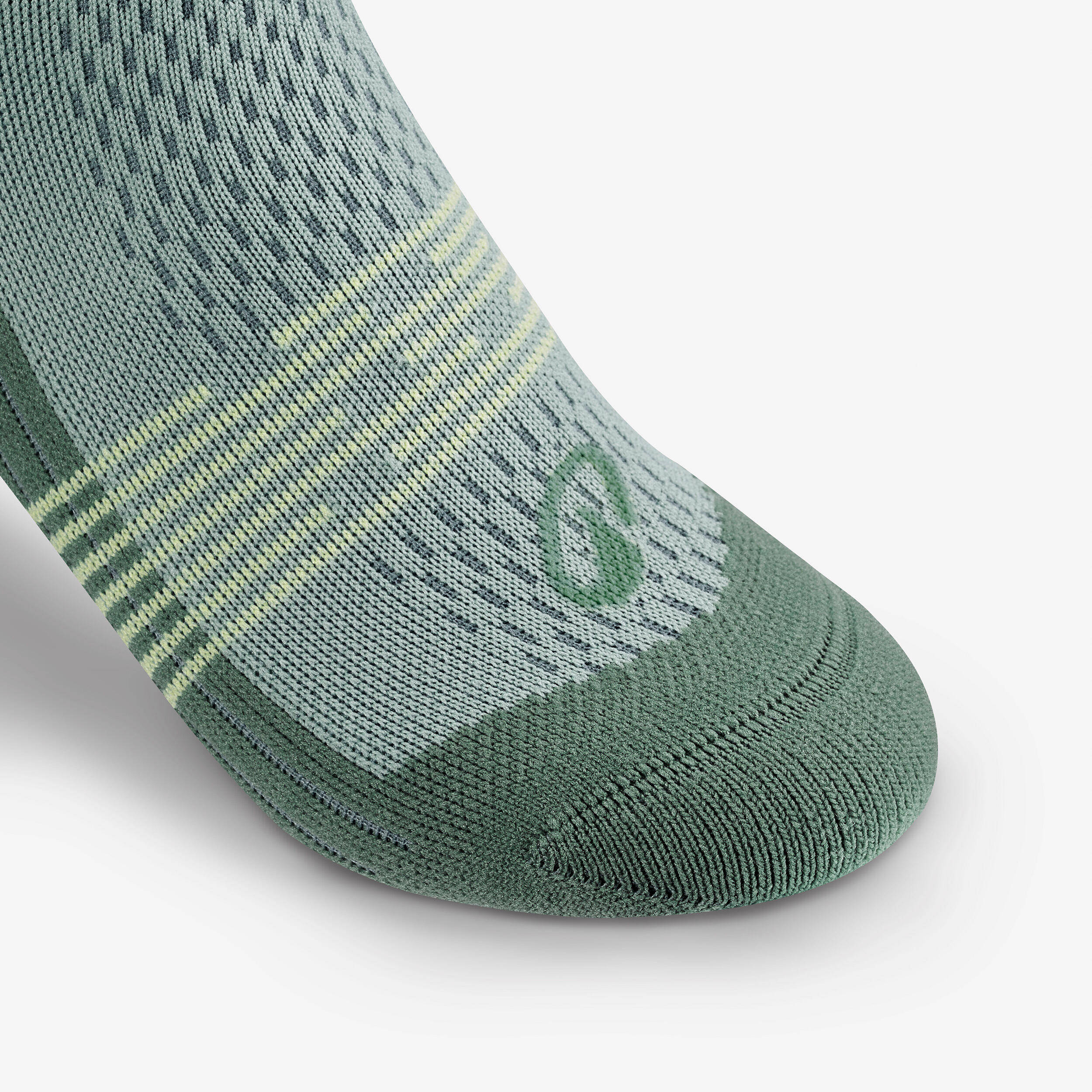 Kids’ High-leg Hiking Socks Hike 500 (2 Pairs) Size Jr 10 to Sr 6 - Green -  4