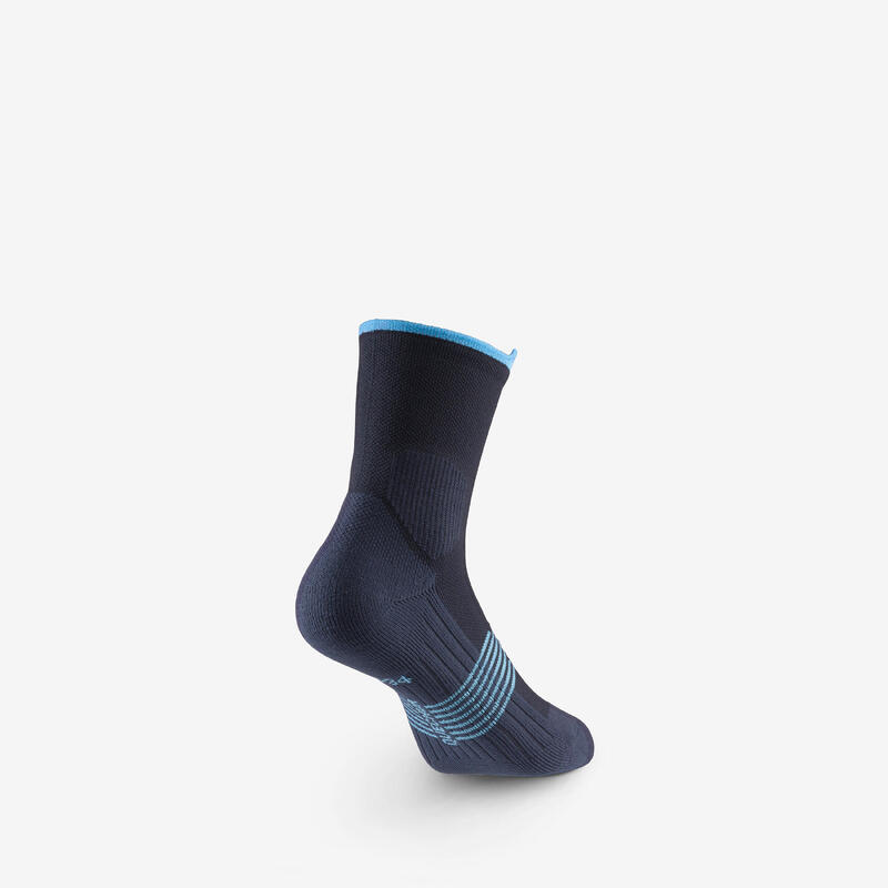 Chaussettes de randonnée enfant (lot 2 paires), HIKE500 Mid marron et bleu