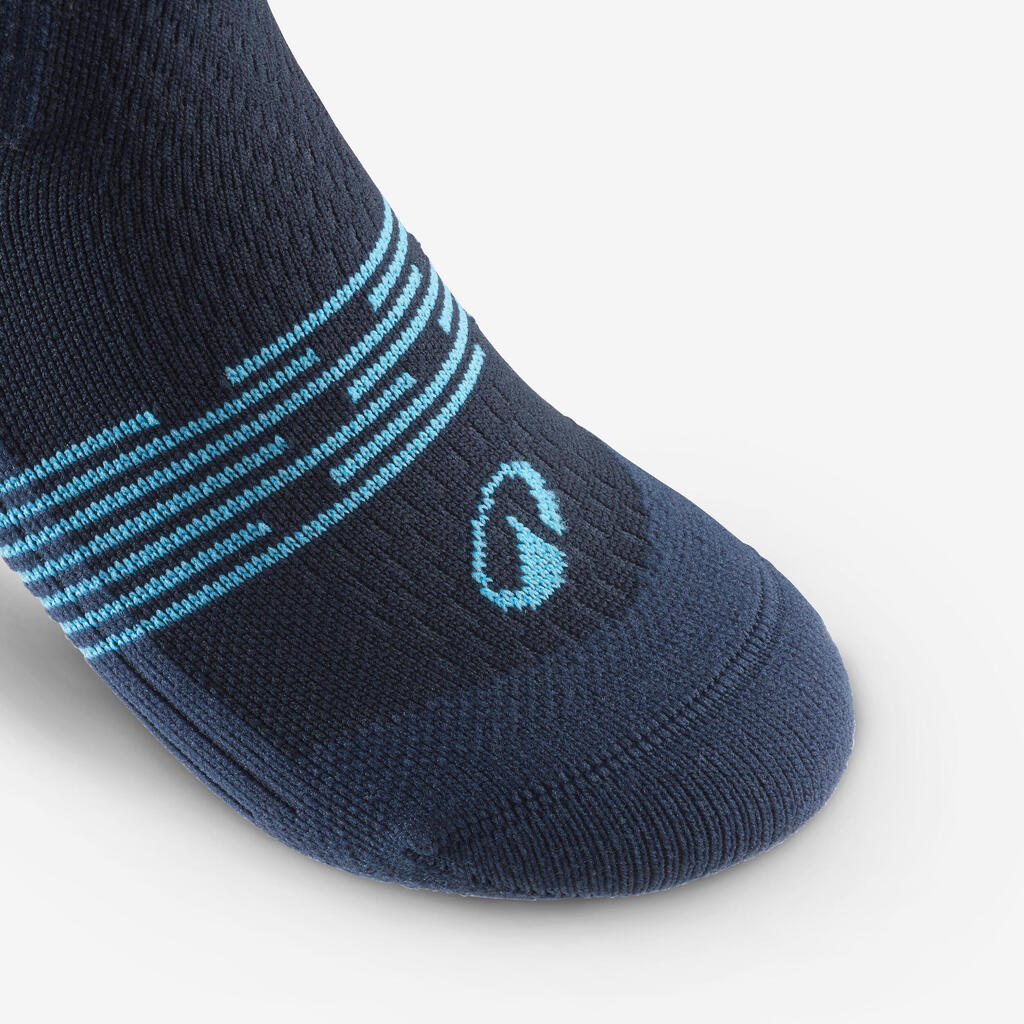 Chaussettes de randonnée enfant (lot 2 paires), HIKE500 Mid marron et bleu