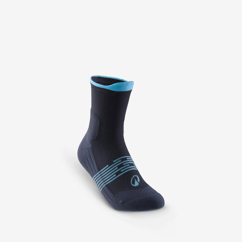 Chaussettes de randonnée enfant (lot 2 paires), HIKE500 Mid marron et bleu