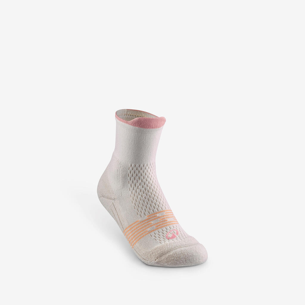 Chaussettes de randonnée enfant (lot 2 paires), HIKE500 Mid marron et bleu