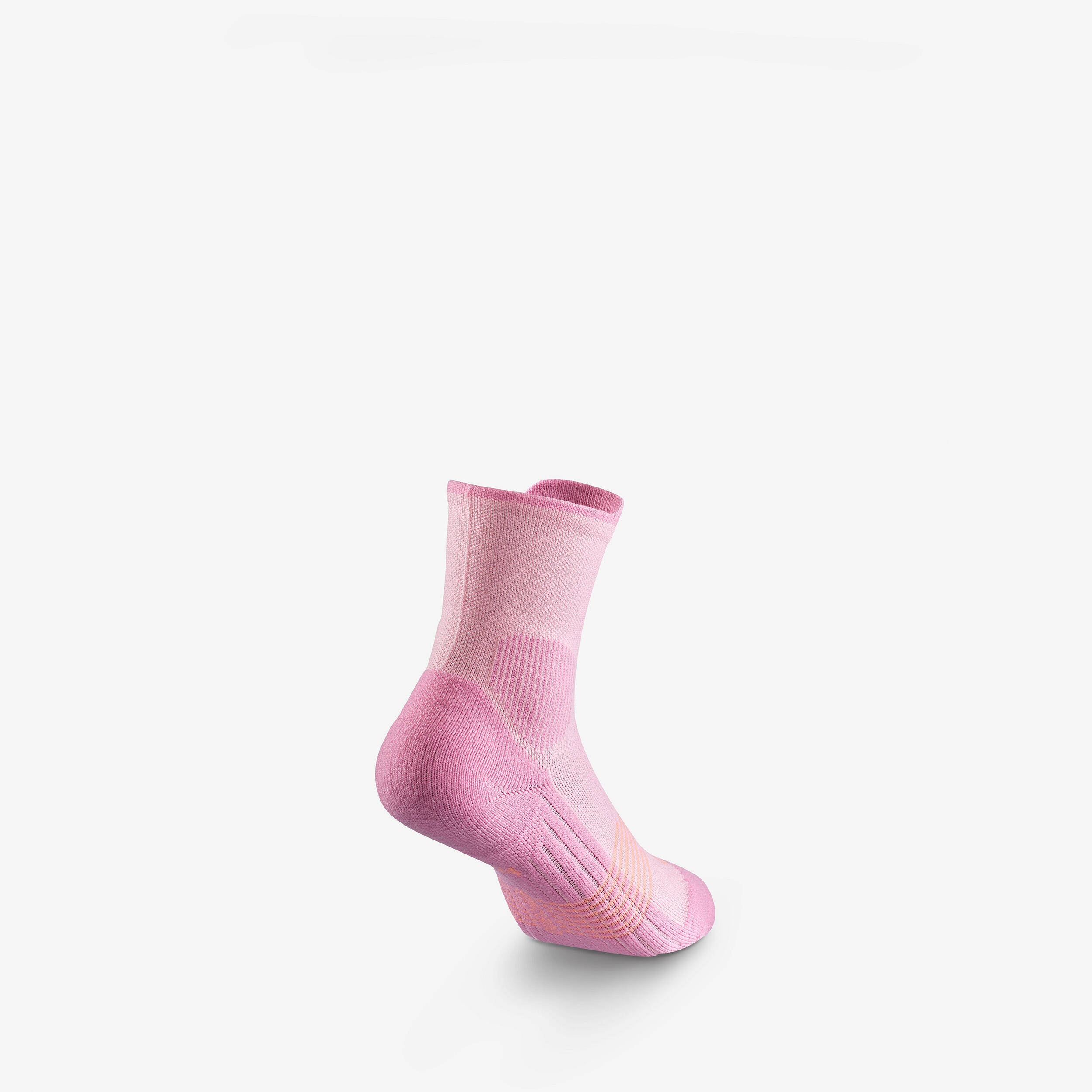 Kids’ mid-rise hiking socks (2 pairs), UK Jr Sizes 9-5, Hike 500 - Pink -  3