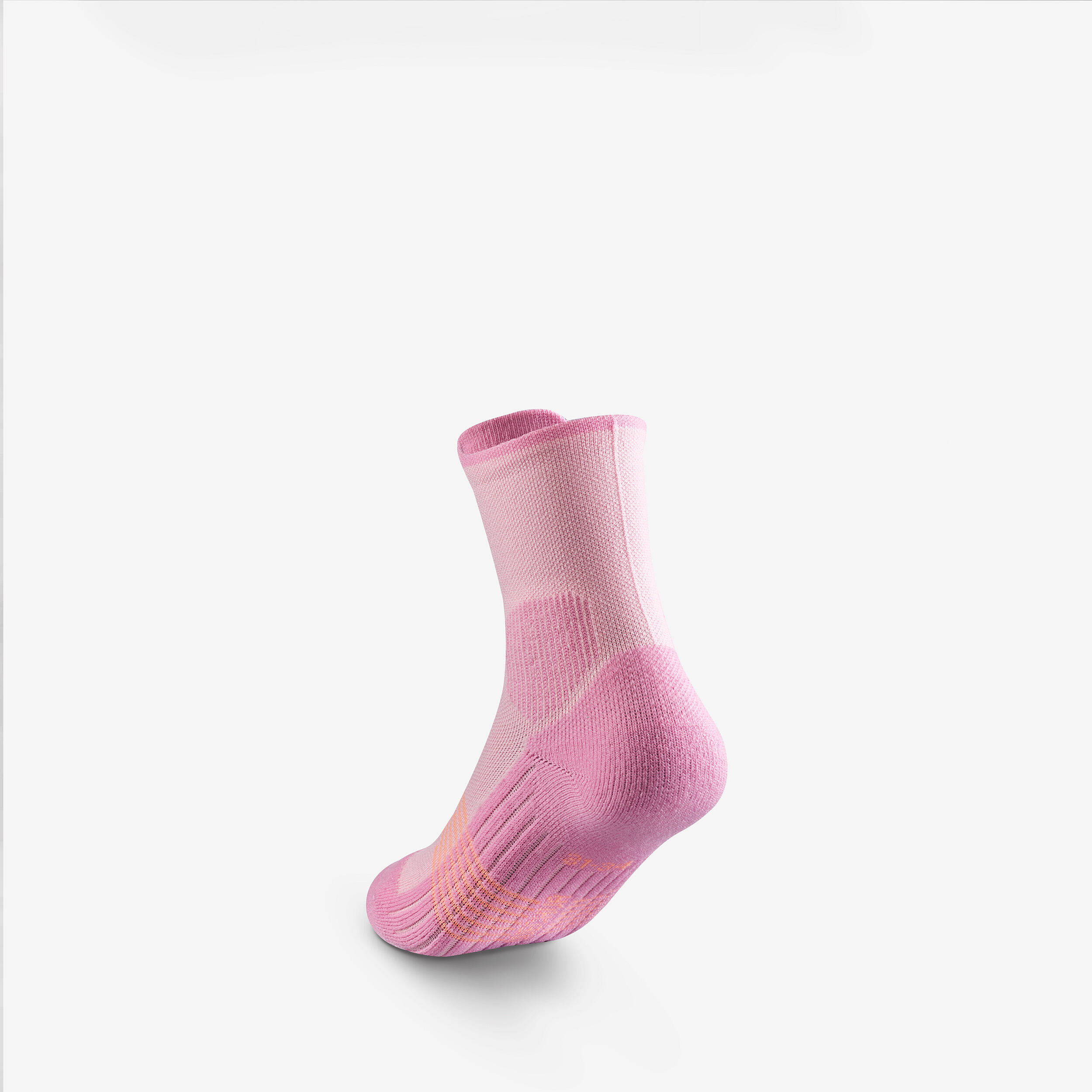 Kids’ mid-rise hiking socks (2 pairs), UK Jr Sizes 9-5, Hike 500 - Pink