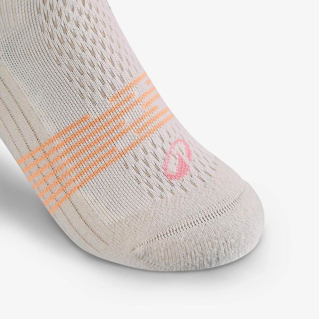 Chaussettes de randonnée enfant (lot 2 paires), HIKE500 Mid rose et blanc