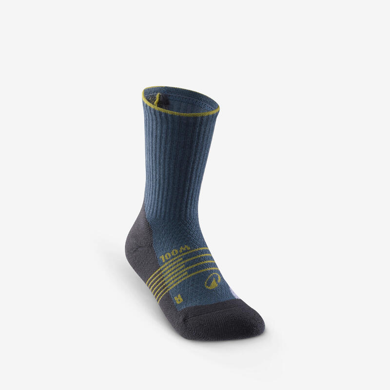 Chaussettes de randonnée enfant (lot 2 paires), HIKE900 Wool bleu