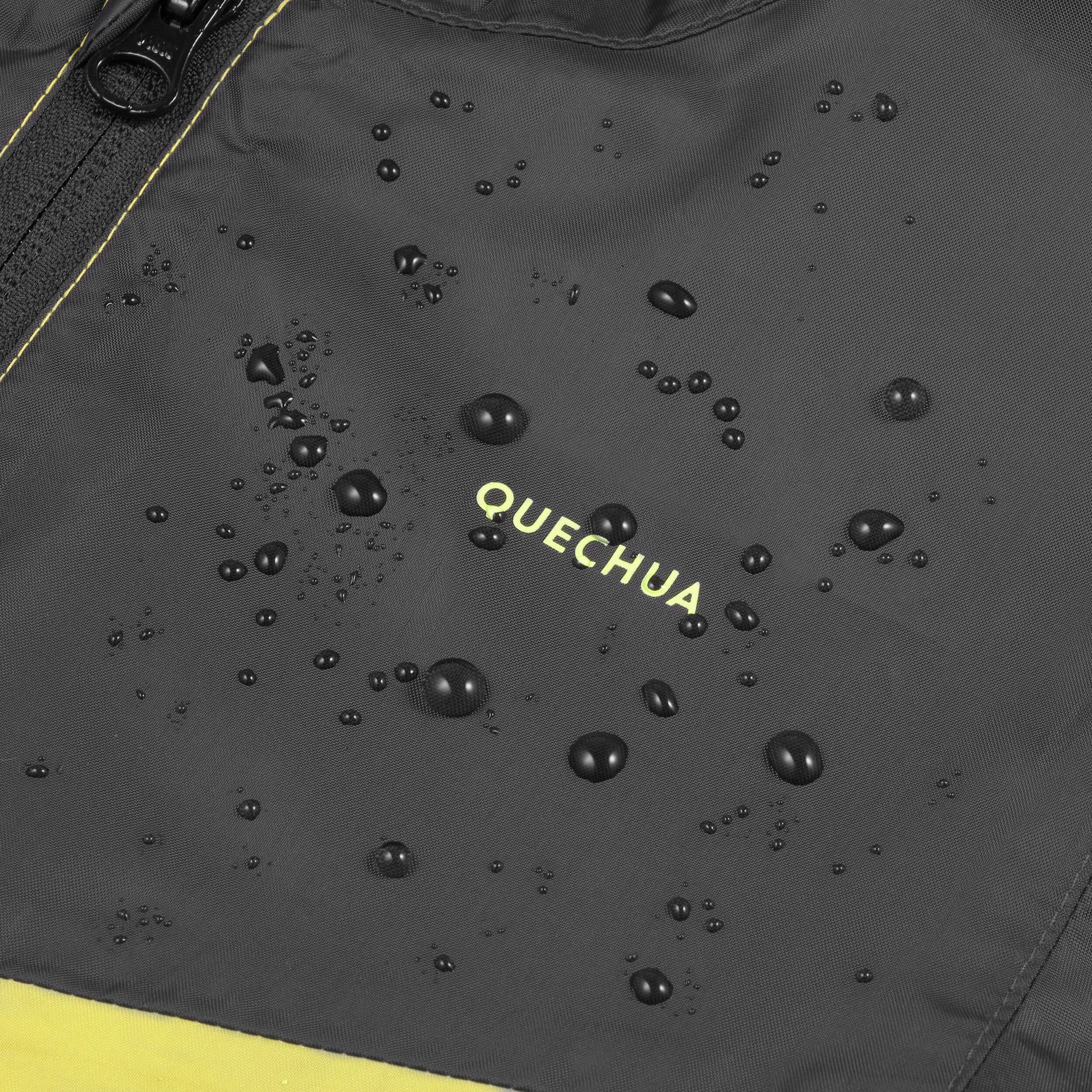 Kids’ waterproof hiking zip jacket, 7-15 years, MH100 - Grey Khaki