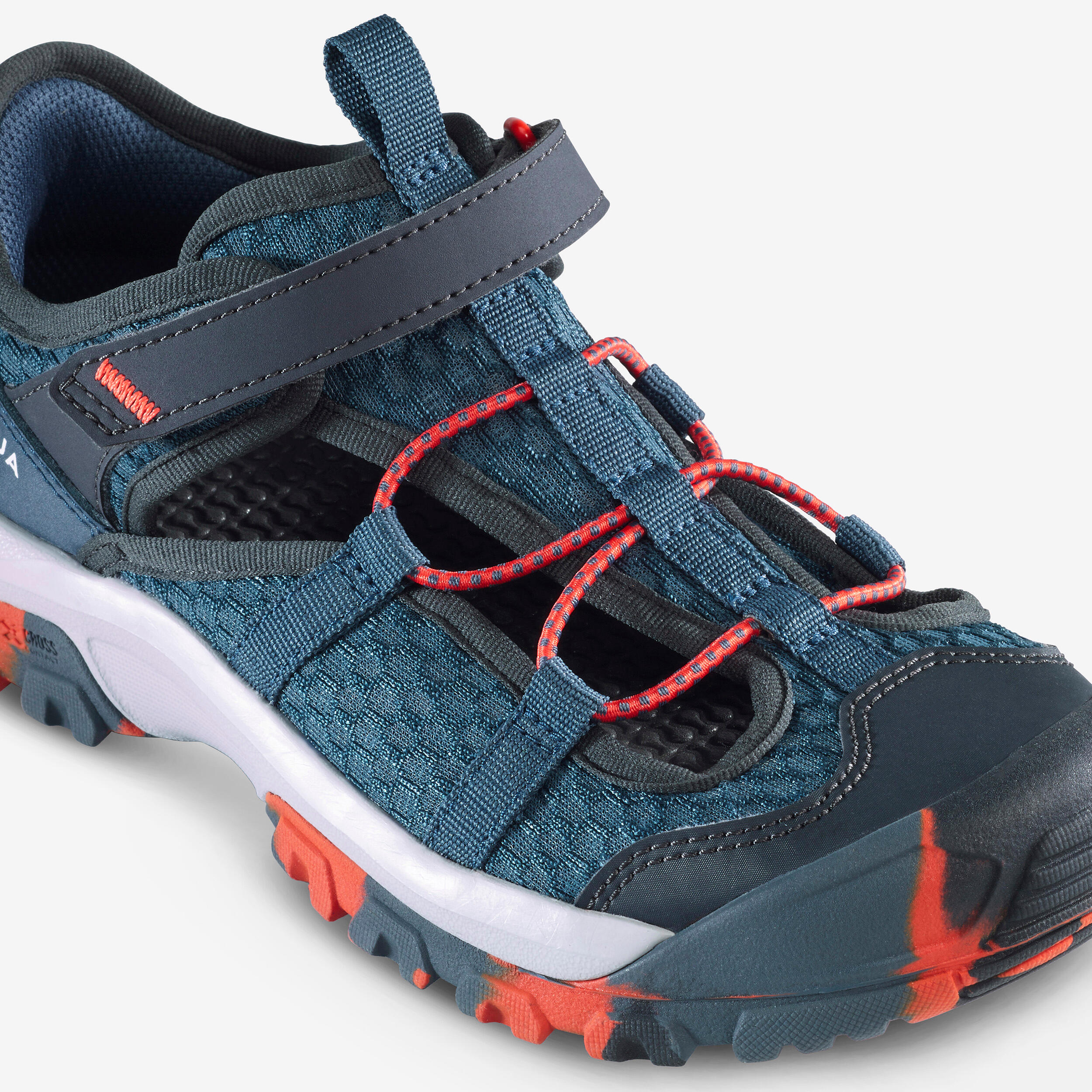 Chaussures de randonnée à laçage rapide 24 au 34 enfant, Crossrock bleu