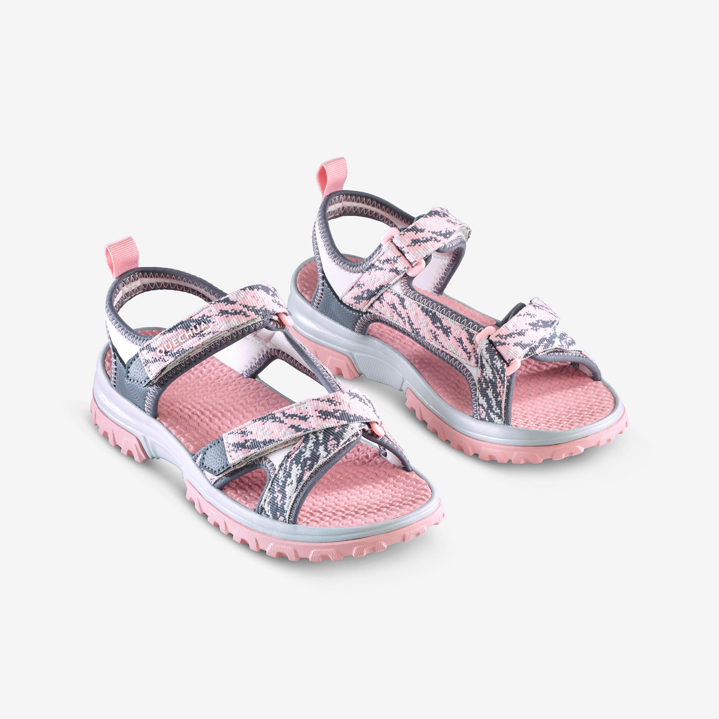 Sandalias de senderismo rosas para niños NH500 2/6