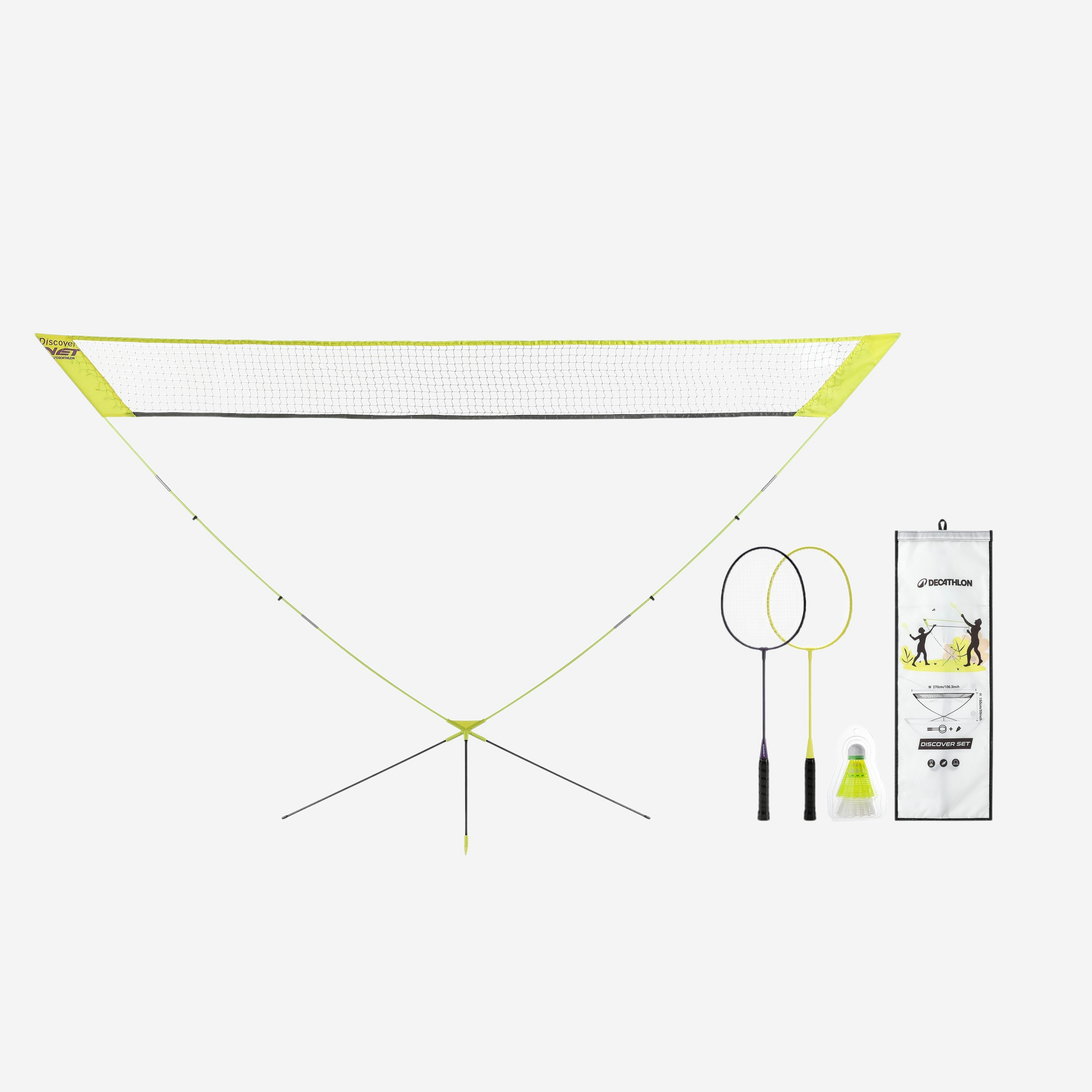 Set filet de badminton portable discover set 3m v2 - jaune - Badminton - PERFLY- Clubs - Entreprises - Collectivités - Associations