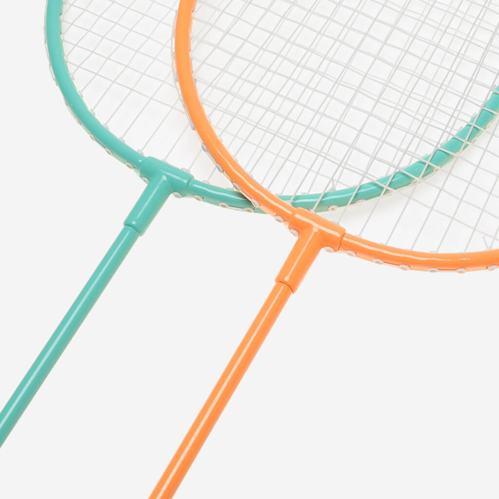 Tirkizno-narandžasti komplet za badminton za odrasle DISCOVER BR100
