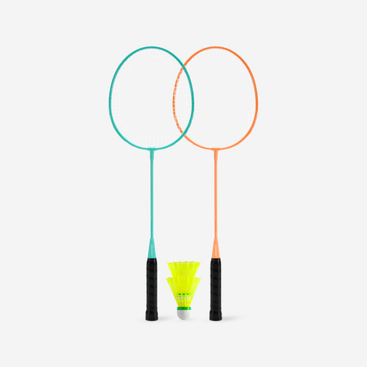 Set Raquettes de Badminton de Loisir Adulte Discover BR100Ad - Turquoise/Orange