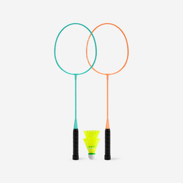 Set Raquettes de Badminton de Loisir Adulte Discover BR100Ad - Turquoise/Orange