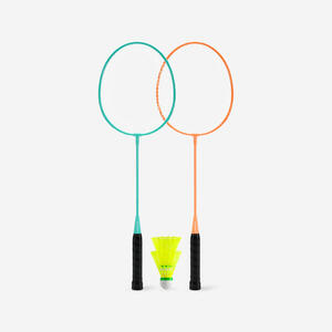 CONJUNTO RAQUETA DE BÁDMINTON OCIO ADULTO Discover set BR100 Ad Turquesa Naranja