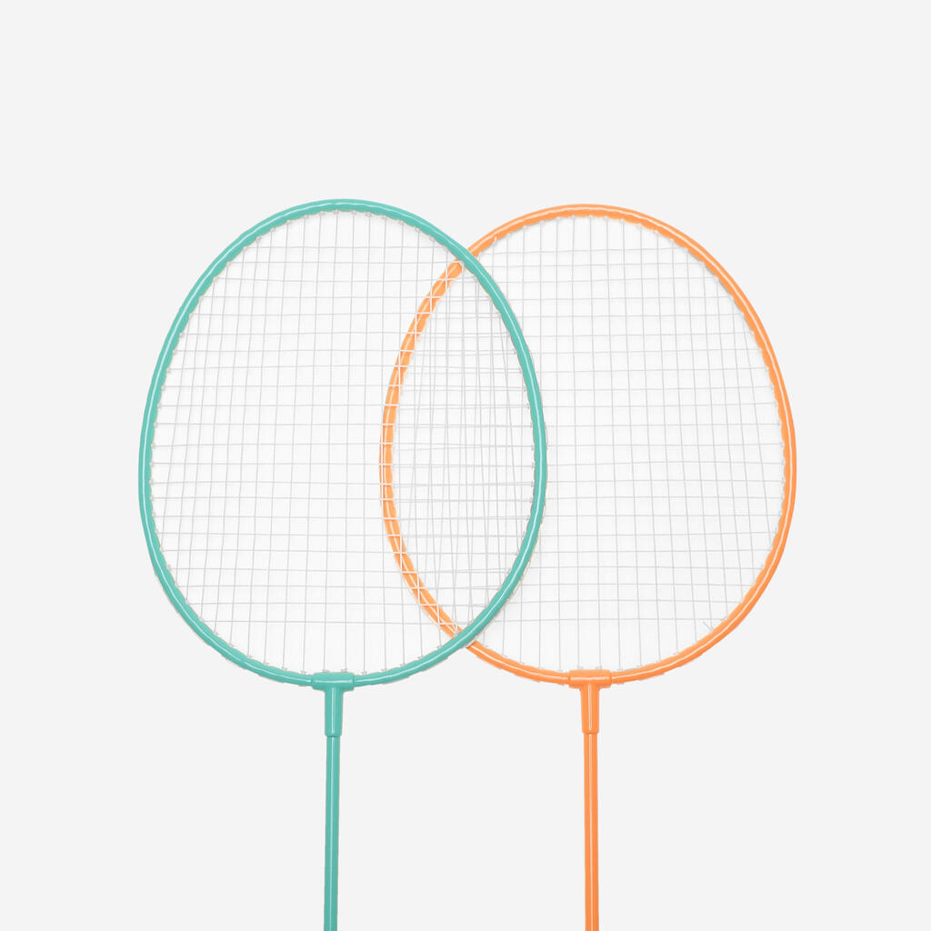 Tirkizno-narandžasti komplet za badminton za odrasle DISCOVER BR100