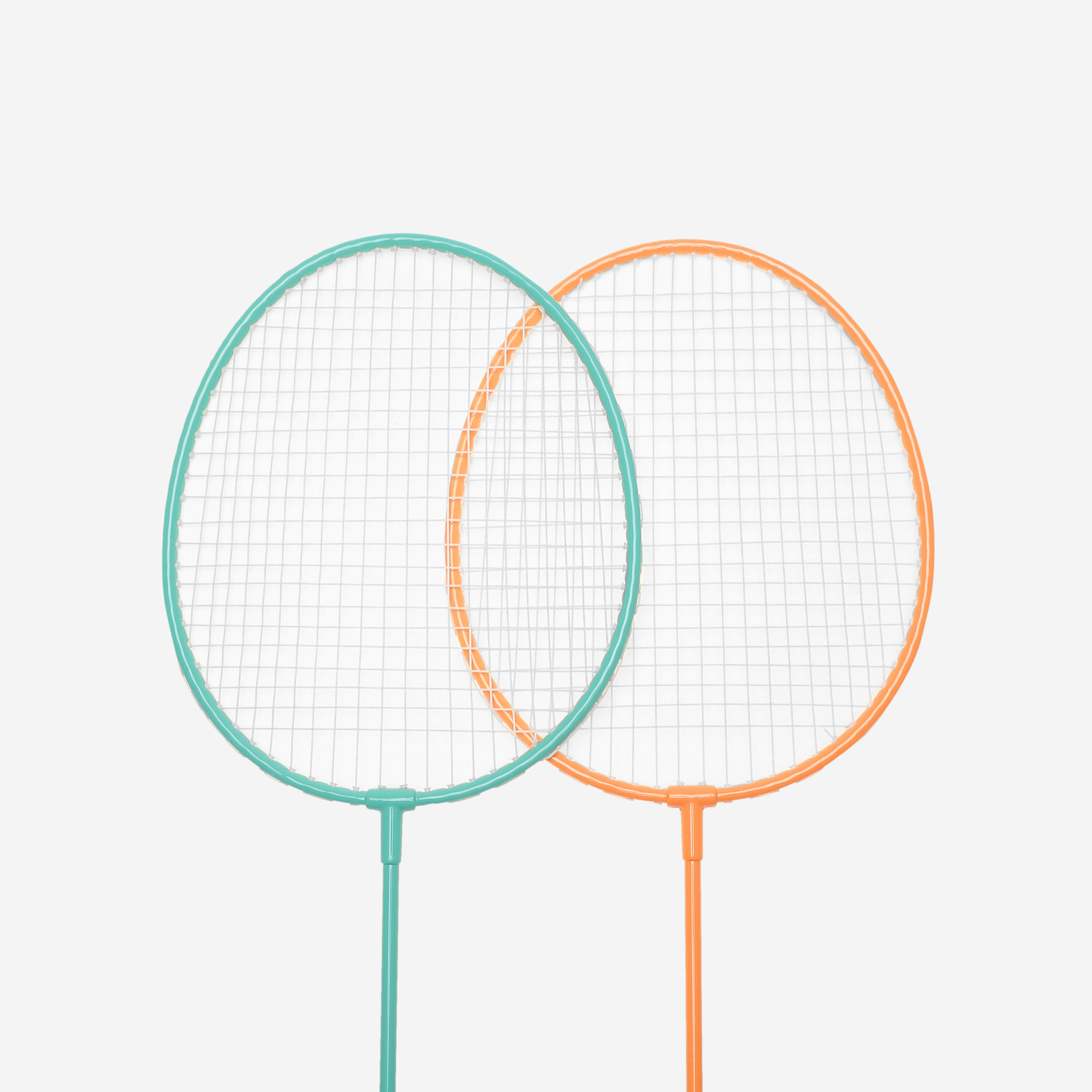 Badmintonset voor volwassenen starterset BR100 turquoise oranje 2/8